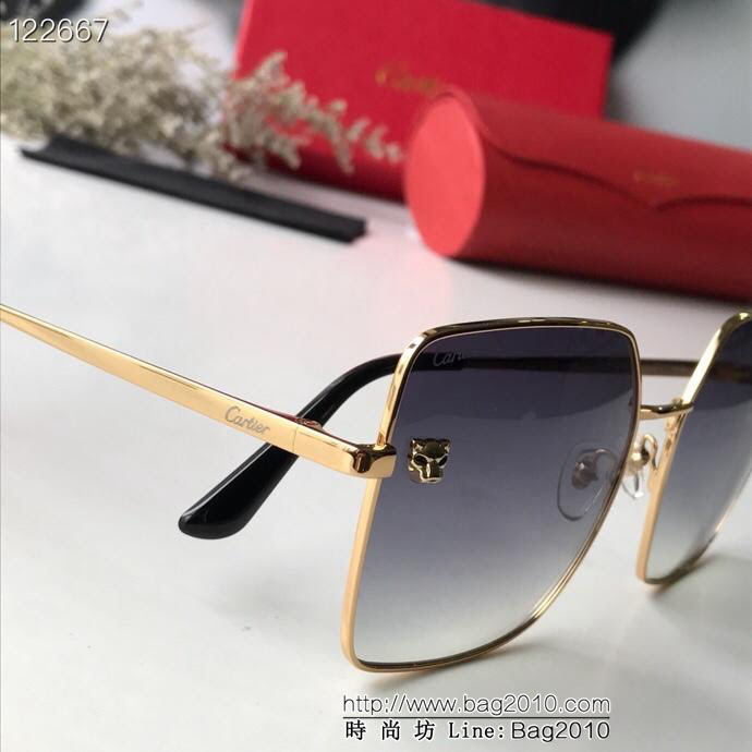 CARTIER卡地亞 CT0128S 時尚大方 超輕鏡腿 方形豹子頭墨鏡 高品質 太陽鏡  lly1226